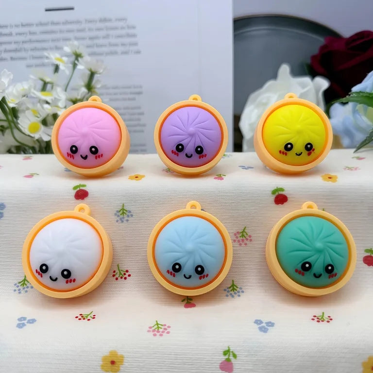 6-Pack Dumpling Keychains Squishy Stress Reliever