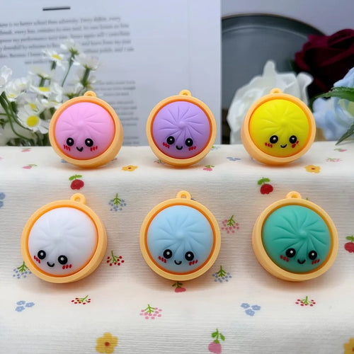 6-Pack Dumpling Keychains Squishy Stress Reliever