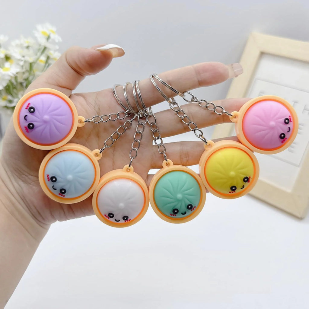 6-Pack Dumpling Keychains Squishy Stress Reliever